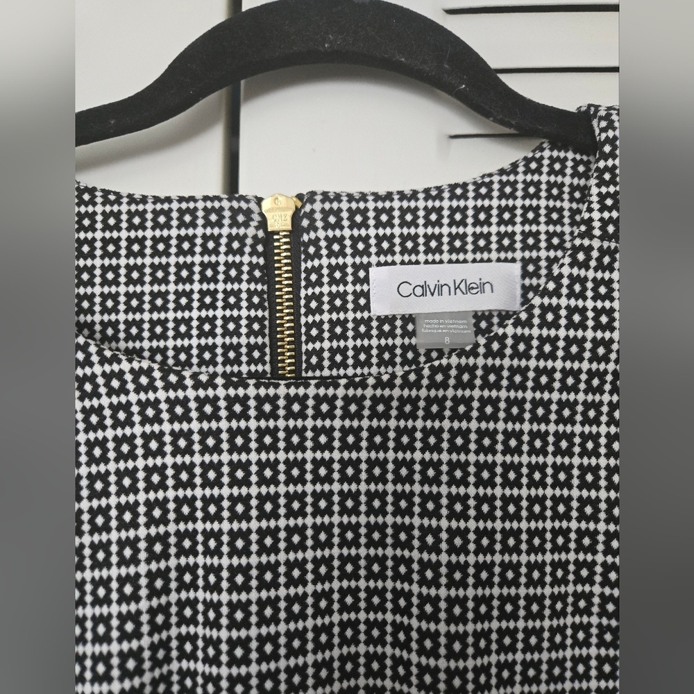 Calvin Klein Sheath Dress Black & White Size 8 - Picture 5 of 8